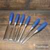 Vintage Set 6 No: Marples Blue Chip Bevel Edge Chisels - Sharpened Honed