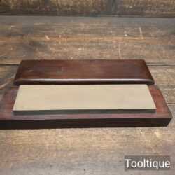 Vintage Fine Grade India Sharpening Oil Stone In Mahogany Box