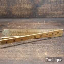 Vintage Holland No: 146 Langwood Brass 36” Folding Rule - Good Condition