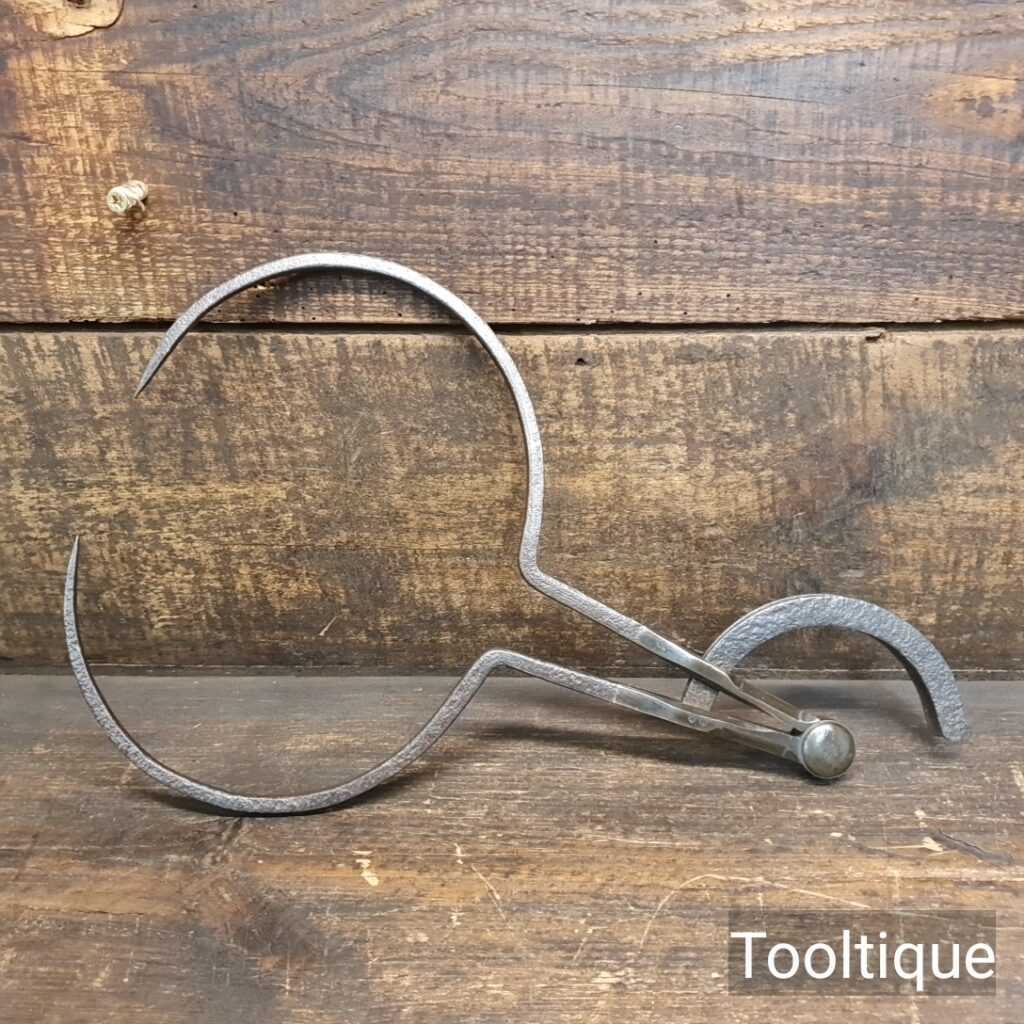 Rare Unusual Antique 12” Blacksmiths Outside Dividers Brass Hinge Section