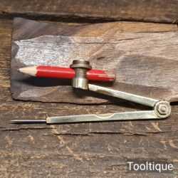 Vintage English Brass Compass & Pencil - Refurbished Ready To Use