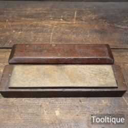 Vintage 8” x 2” Washita Oil Stone In Mahogany Box - Lapped Flat
