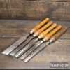 5 No: Good Vintage Woodturning Chisels - Refurbished Ready For Use