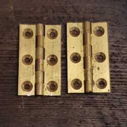 Antique Pair Of Cast Brass 1 ½” Butt Hinges