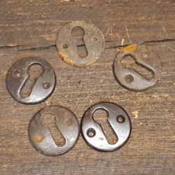 5 No: Vintage Everite Escutcheon Keyhole Bakelite