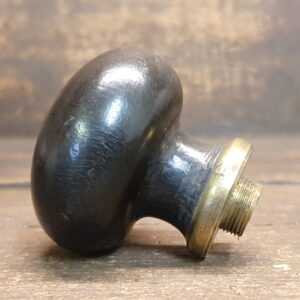 Antique 2” Ebony & Brass Round Door Knob