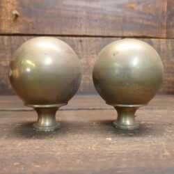 Antique Pair of 2 ½” Brass Round Bed Knobs
