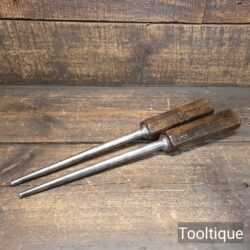 Antique Pair Carpenters Drawbore Pins Beechwood Handles - Refurbished