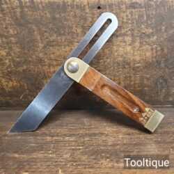Vintage Rabone Mahogany & Brass 8” Carpenter’s Bevel - Good Condition
