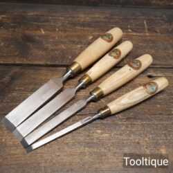 Vintage Set of 4 No: Marples Shamrock Firmer Chisels - Good Condition