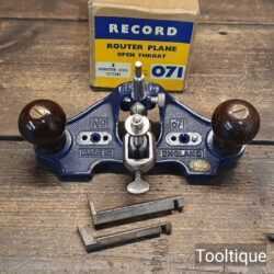 Vintage Near Mint Record 071 Hand Router Plane Complete