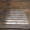 Vintage Complete Set 1-8 Numbered Marples & Sons Plough Plane Irons