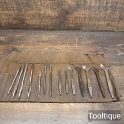Vintage Variety of 14 No: Old Brace Bits - Good Condition