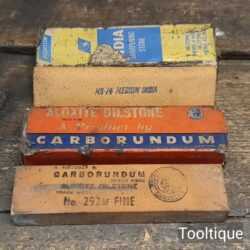 2 No: Vintage Unused India & Carborundum Slip Stones - Good Condition