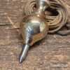 Vintage Size 0 Small Solid Brass Bodied Steel Tipped Plumb Bob - Refurbished