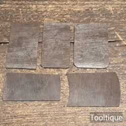 5 No: various Shaped Small Vintage Steel Cabinet Scrapers - Ready For Use