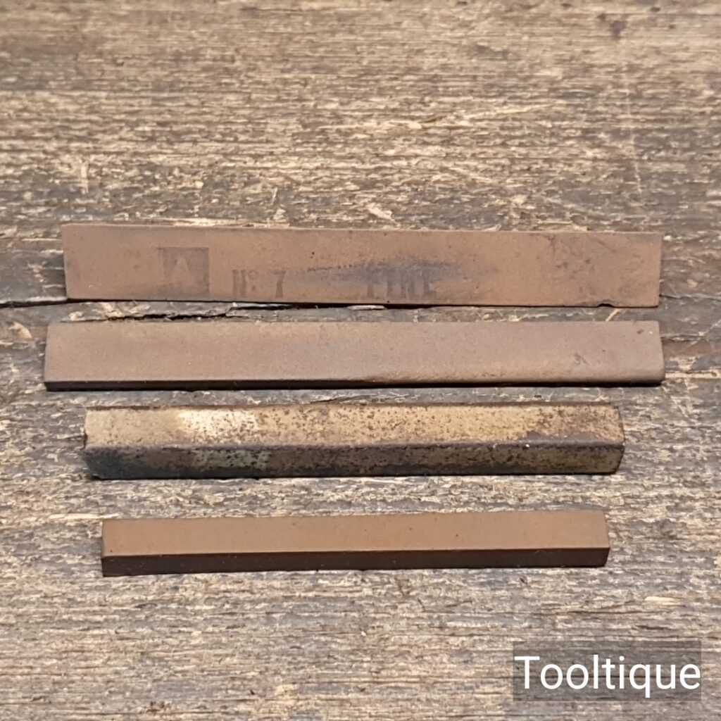 4 No: Vintage Norton India Oil Slip Stones - Good Condition