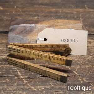 Vintage 12” Hockley Abbey No: 1150 Boxwood Brass Four-Fold Rule