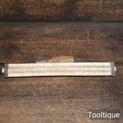 Antique 12” long Customs & Excise Bone Cubing Rule - Silver Fittings