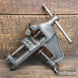  Vintage DRGM German Cast Steel Table Vice 3” Jaws - Good Condition