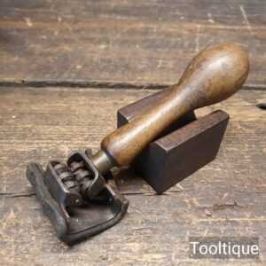 Unusual Vintage Spring-Loaded Tool with Leather Pad - Good Condition