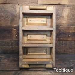 Antique Wooden 3 Clay Brick Forming Mould With Steel Banding- Good Condition
