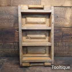 Antique Wooden 3 Clay Brick Forming Mould With Steel Banding- Good Condition