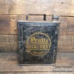 Vintage Pratts High Test Sealed 2 Gallon Can Shell Brass Cap - Good Condition