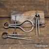 Vintage Moore & Wright Sheffield Combination Set 3 No: Various Callipers Dividers
