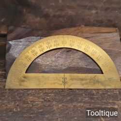 Vintage Brass 180-Degree Protractor - Very Good Lightly Used Condition