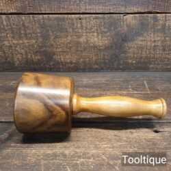 Bespoke Hand Wood-Turned Reclaimed Old Lignum Vitae Mallet Beechwood Handle