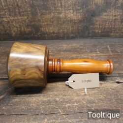 Bespoke Hand Wood-Turned Reclaimed Old Lignum Vitae Mallet Cherrywood Handle