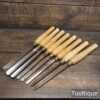 8 No: Vintage HSS Woodturning Chisels - Matching Beechwood Handles