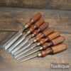Vintage Mixed Maker Set 7 No: Bevel Edge Chisels 1 ¼-5/32” Fully Refurbished