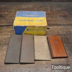Vintage Set 3 No: Honing Stones Plus a Leather Strop Slip - Good Condition