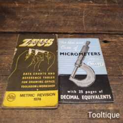 2 No: Vintage Engineers Pocket Books by Moore & Wright & ZEUS