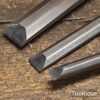 3 No: Vintage Eskilstuna E.A Berg Sweden Bevel Edge Butt Chisels - Refurbished