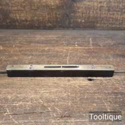 Antique Ebony & Brass 8 ½” Long Warranted Spirit Level - Good Condition