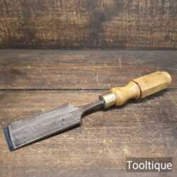 Rare Antique Herring & Son 2” Wide Shallow In-Cannel Gouge Chisel - Refurbished