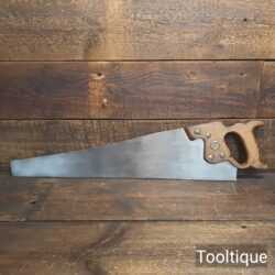Vintage Henry Disston USA 24” Cross Cut 7 TPI Handsaw - Refurbished Sharpened