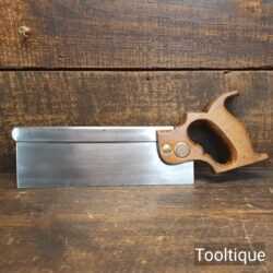 Vintage 10” Warranted Correct 13 TPI Steel Back Cross Cut Tenon Saw - Fully Refurbished