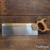 Vintage 10” Robert Sorby 12 TPI Brass Back Cross Cut Tenon Saw - Fully Refurbished