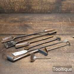 Vintage Selection 8 No: Cast Brass Foundry Sand Casting Tools - Good Condition