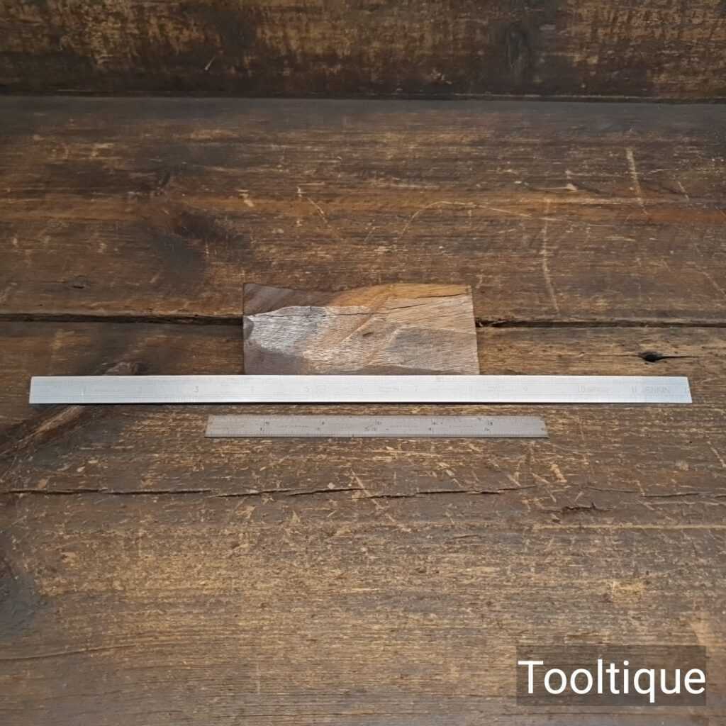 2 No: Vintage Rabone Slimline Flexy Steel Rulers - Good Condition