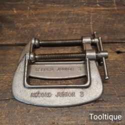 Vintage Pair Of Record Junior 3” Nickel Plated G Clamps - Good Condition