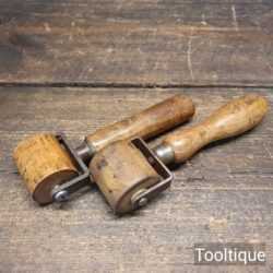 2 No: Vintage Wooden Rollers One by Ridgley With Boxwood Roller