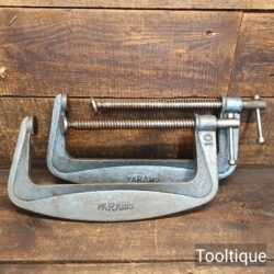Vintage Pair 10” Cast Steel Paramo Heavy Duty G Clamps - Good Condition