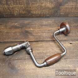 Vintage German Ratchet Bit Brace Beechwood Handles 10” Swing - Refurbished