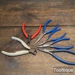 Vintage Selection of 6 No: German & Swedish Box Jointed Pliers - Good Condition