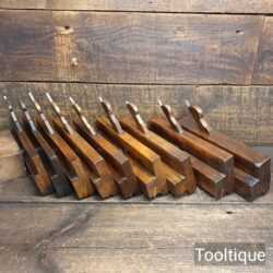 Vintage Harlequin Set Of 9 No: Beechwood Beading Moulding Planes